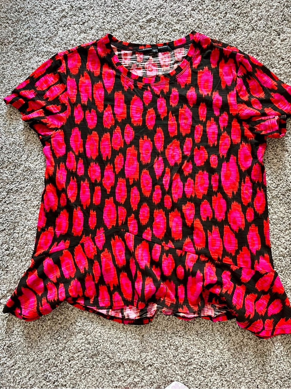 Proenza Schouler Pink and Black Short Sleeve Crewneck Tee